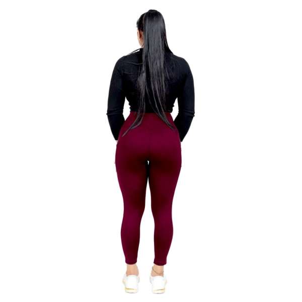 Gym Maroon Legging With Back Supporter - Image 3