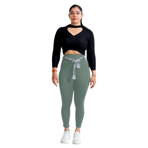 Gym Green Legging With Back Supporter - Image 2