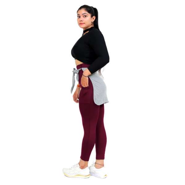 Gym Maroon Legging With Back Supporter - Image 6